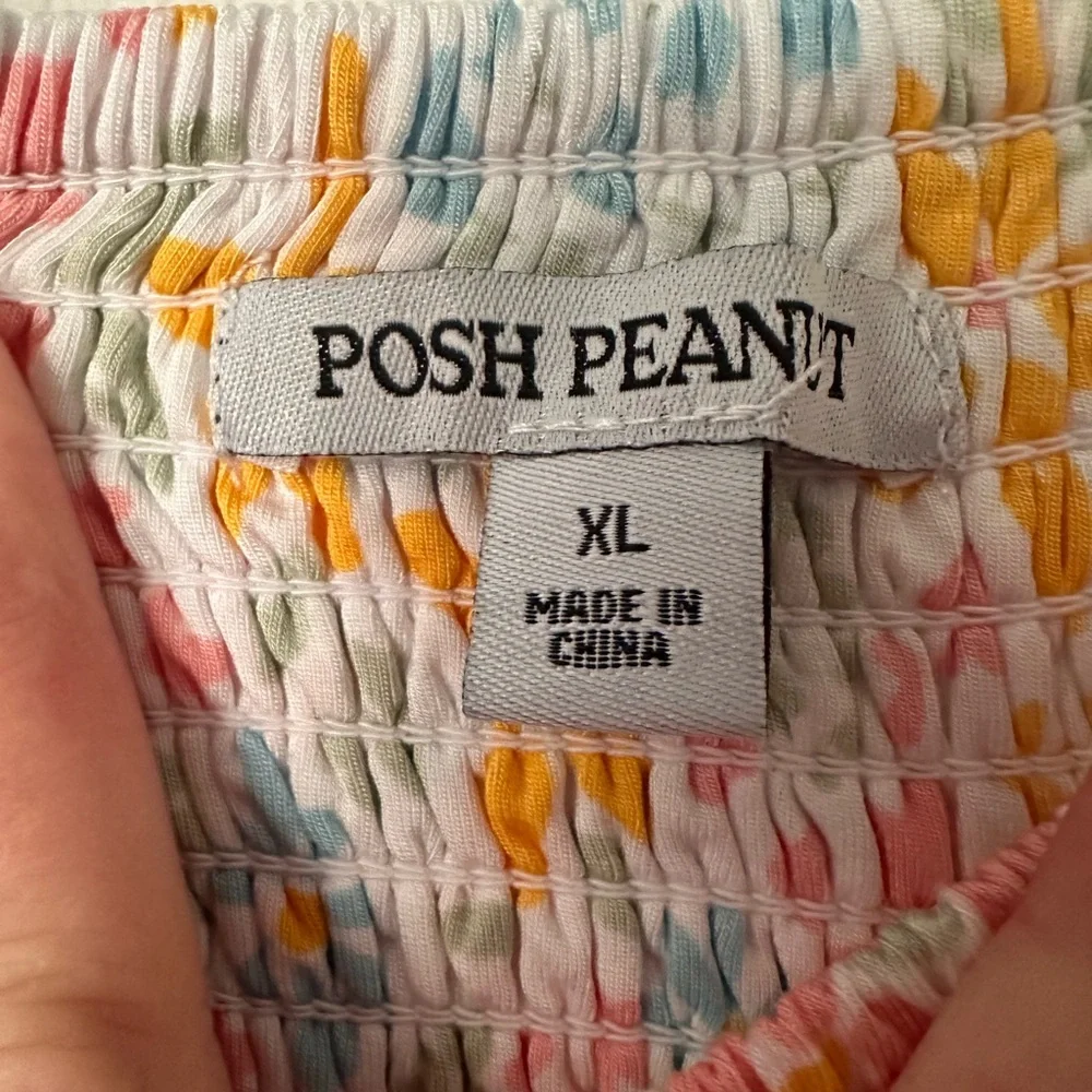 Brand New Posh Peanut Multicolor floral Smocked Jumpsuit - Picture 2 of 4